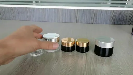 20g Straight Side Aluminum Cap Glass Skin Care Cream Amber Glass Jars for Cosmetic