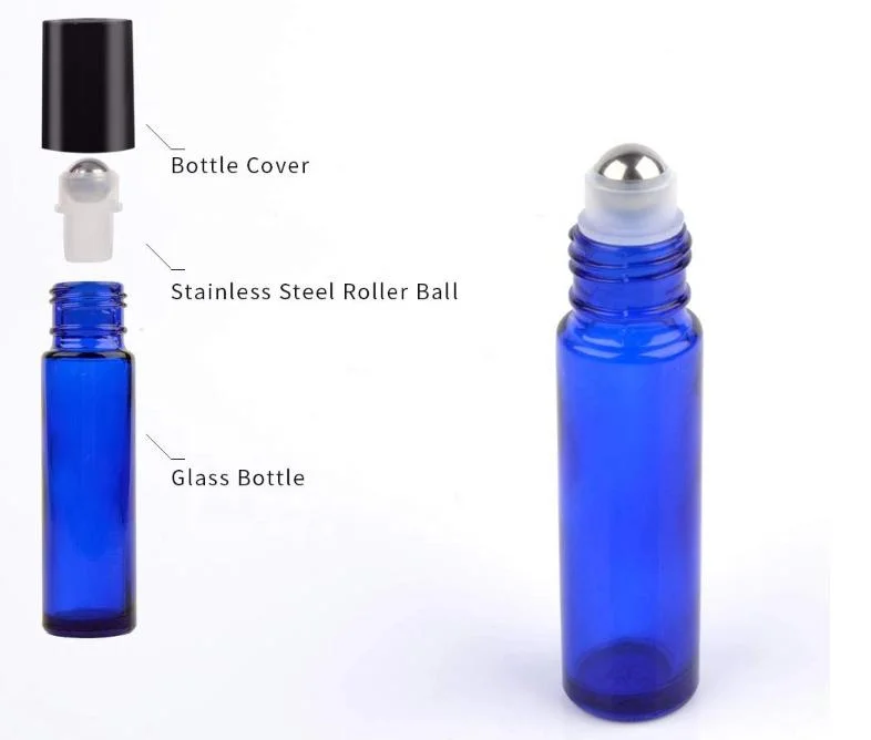 Set 2 3 5 10 15ml Empty Clear/Amber or Customized Glass Roll on Perfume Aromatherapy Bottle with Glass/Stainless Steel Roller Small Essential Oil Roller