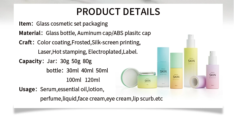 Luxury 30 50 80 G 40 100 120 Ml Empty Skincare Container Lotion Pump Cream Jar Custom Glass Spray Cosmetic Bottle Packaging