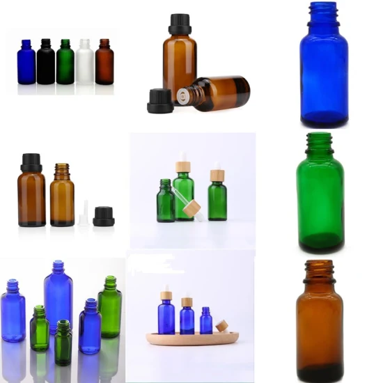 Kostenlose Muster-Großhandelsglasflaschen aus gefrostetem Boston mit 8 Unzen runder bernsteinfarbener Tropfflasche für ätherische Öle