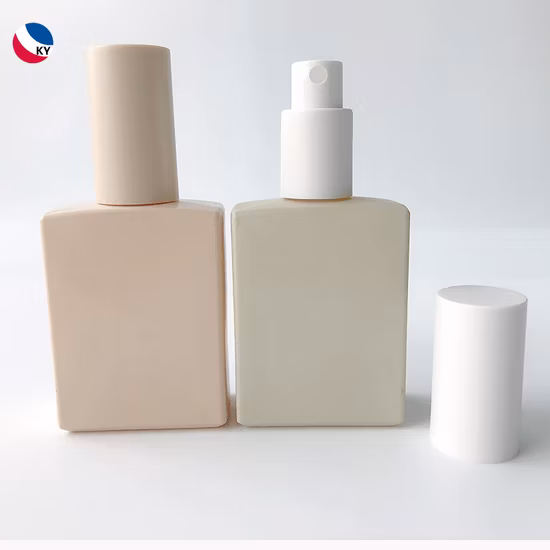 Benutzerdefinierte bunte Luxus 30 ml 50 ml 100 ml quadratische Foundation Serum Verpackung Glas Lotion Flasche leere Parfüm Sprühflaschen