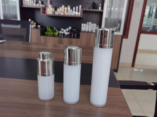 15 g, 30 g, 50 g, reine Farbe, weißer Kunststoff-Kosmetikbehälter, Airless-Pumpglas-Verpackung für Creme