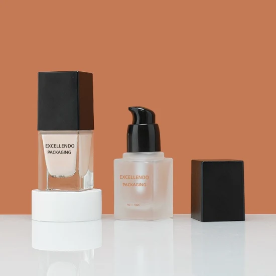 Transparente kosmetische Glasflasche mit mittlerem Fassungsvermögen für Make-up-Grundlagen und Seren/Flüssigkeitsfoun/BB-Creme